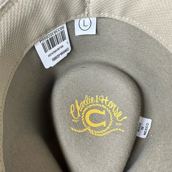 Charlie 1 Horse Wide Brim Felt Hat Mushroom– Size Large – Western Boho Style - Picture 8 of 8